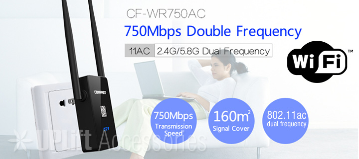 Wifi Range Extender Dual Band 750Mbps 802.11ac