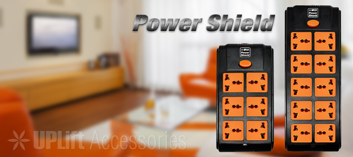 Power Shield 2-Lane Black (6-Socket)
