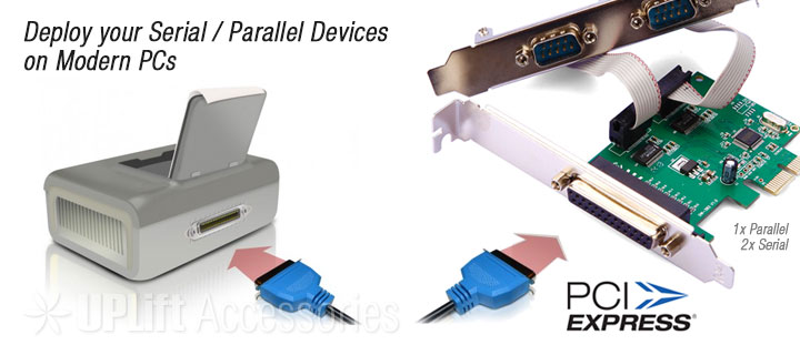 2-Serial / 1-Parallel Port Expansion Card (PCI-E)
